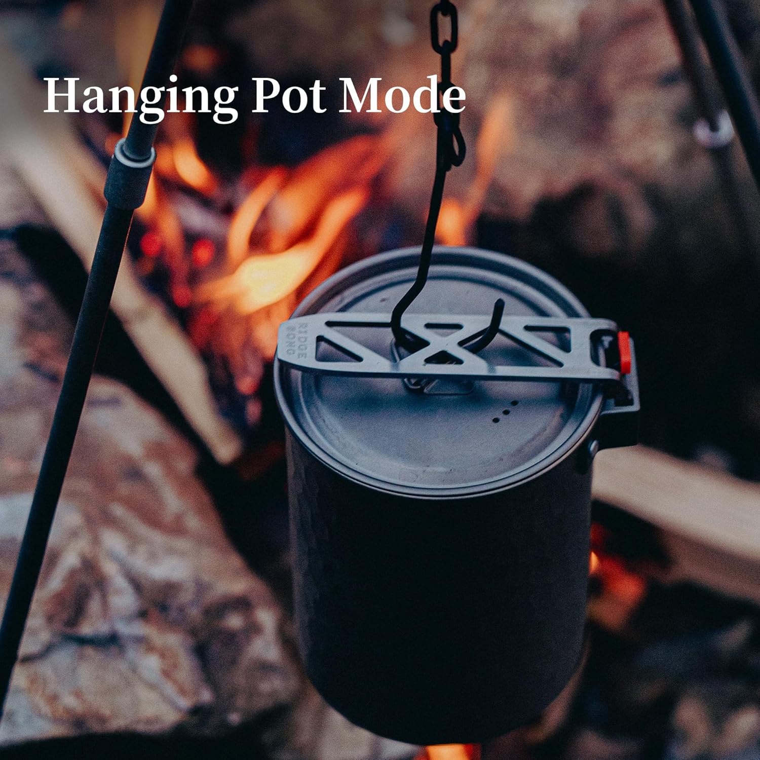 RidgeSongTitanium Camping Cookwear, 900ml. Compact and Lightweight. Perfect for Hiking, Outdoor Activities, and Camping. Includes a Storage Bag and Detachable Handle