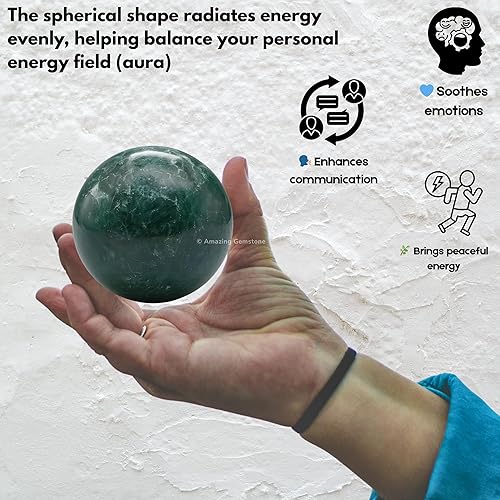 Vista 271 de Amazing Gemstone Black Tourmaline Crystal Ball with Stand - 2" Inches Crystal Sphere Meditation Balls for Witchcraft and Decorative Balls