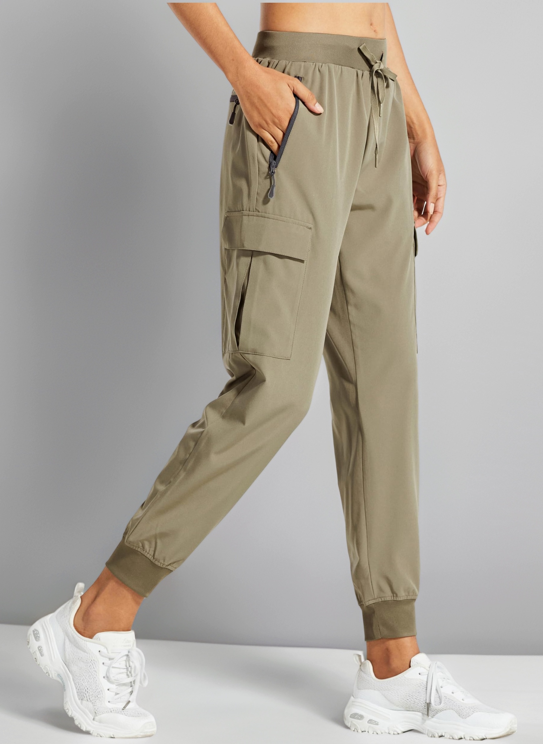 Women's Cargo Joggers Lightweight Quick Dry Hiking Trousers Athletic Workout Lounge Casual Outdoor