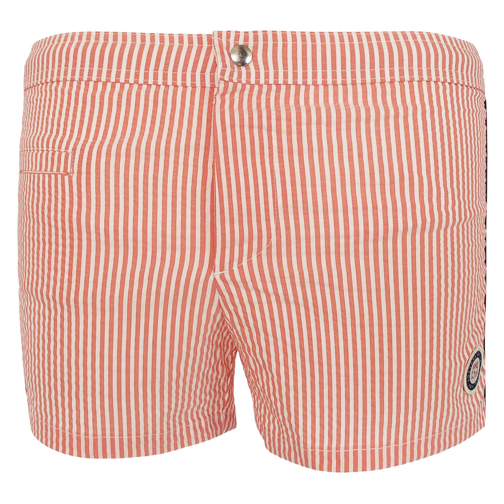 Badehose für Herren, kurz und eng anliegend, gestreift, Blau oder Orange – Octave 2601