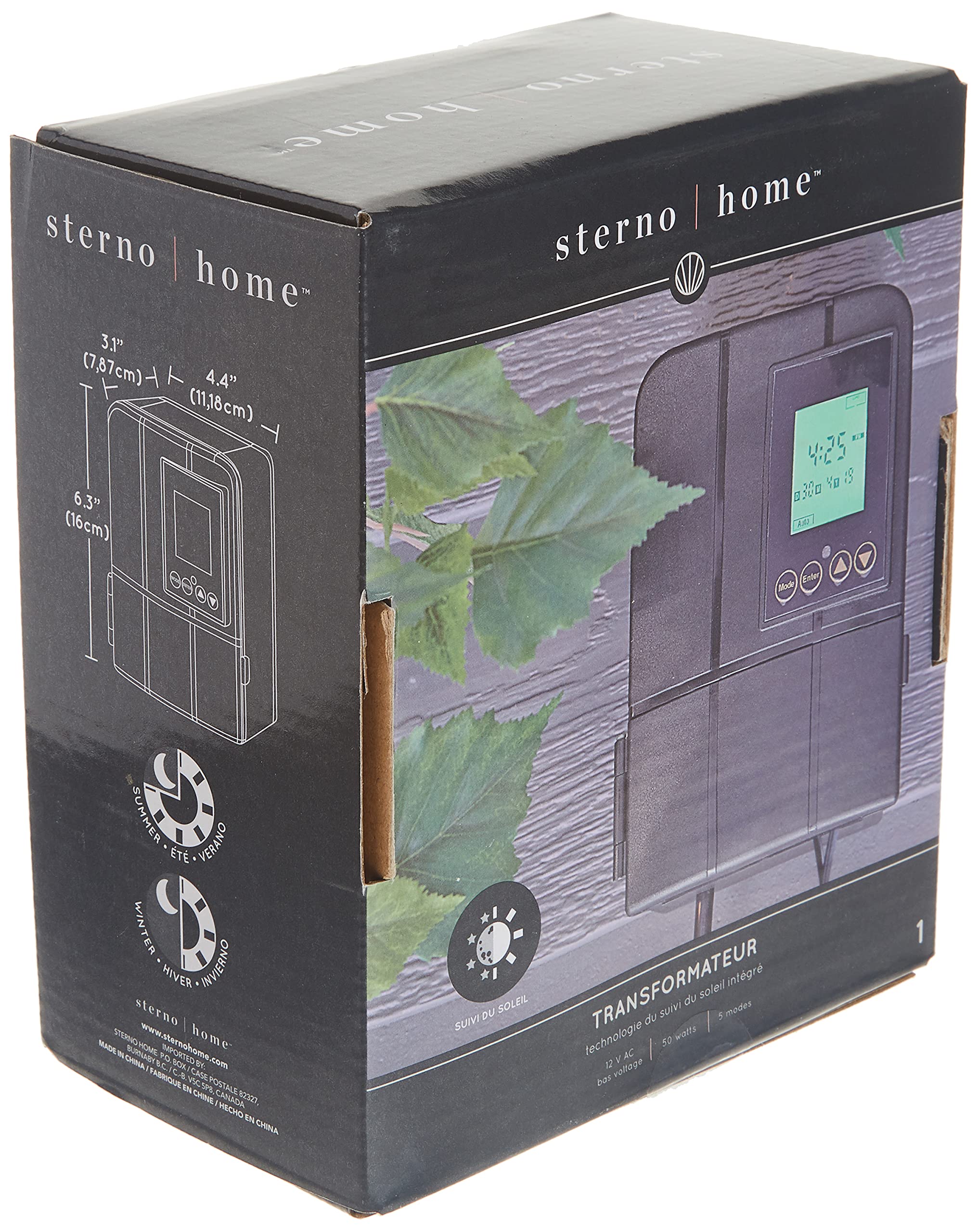Sterno Home GL33050 12V 50W Low Voltage Landscape Lighting Transformer