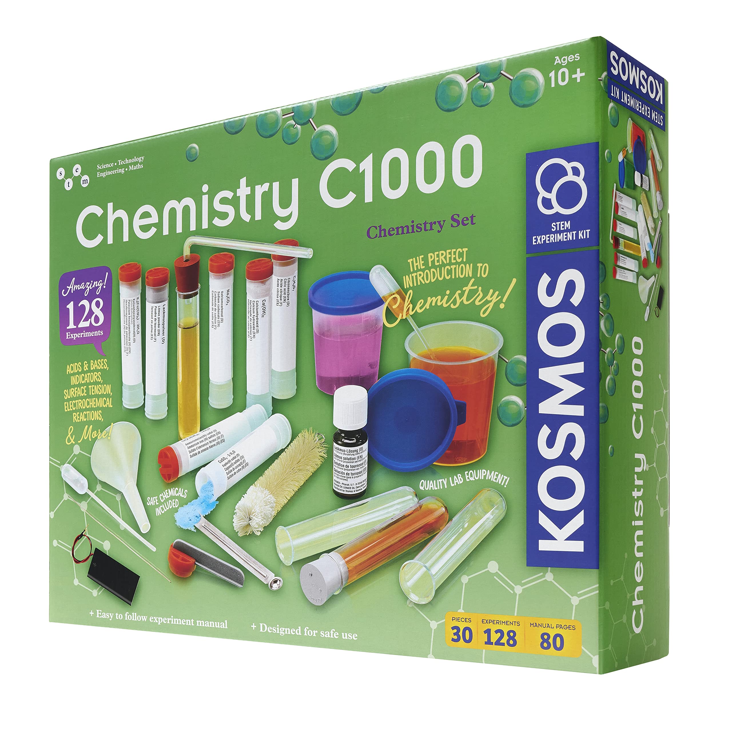 Thames & Kosmos Chemistry C1000, Kids Science Kit, Learning Resources for Chemistry Concepts and Equipment, STEM Toys for Science Experiments, Age 10+