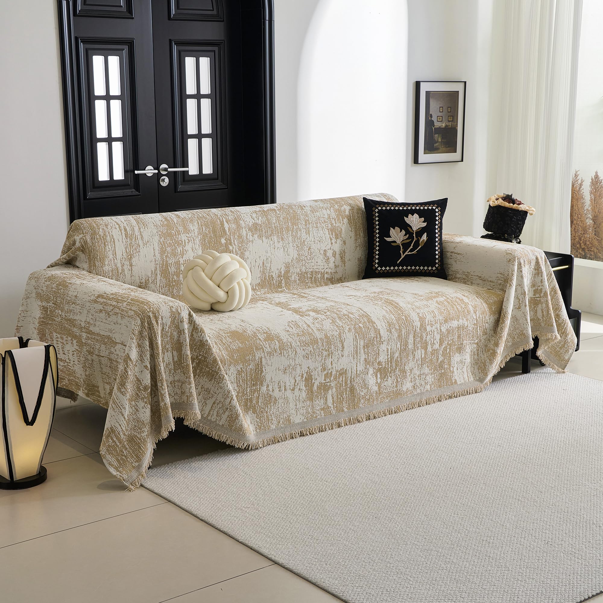 MYSKY HOME Sofabezug L Form Kratzschutz Sofa Katze Sofa Überzug 2 Sitzer