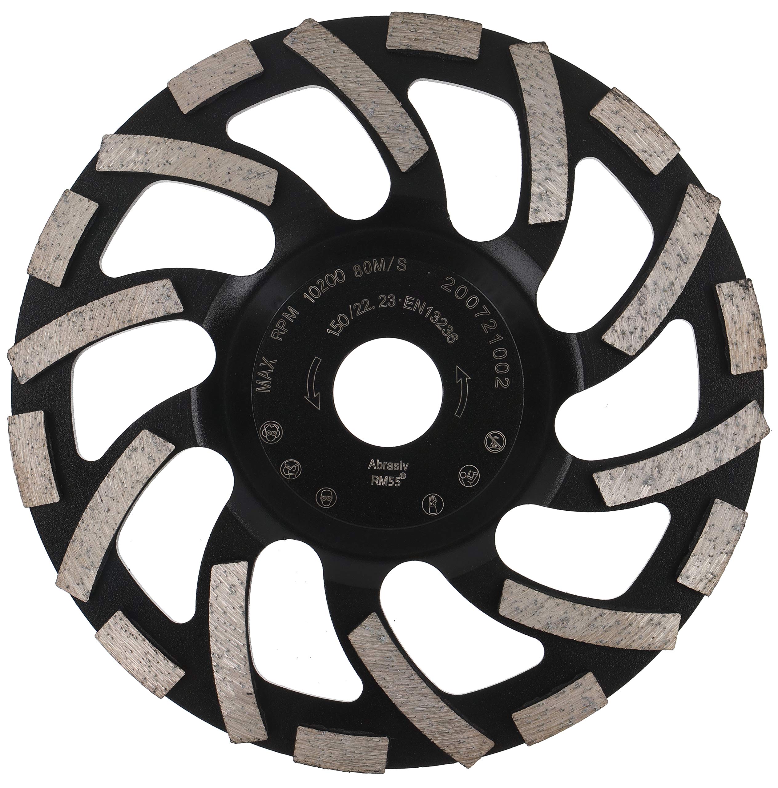 PRODIAMANT Meules boisseaux diamantée 150 mm x 22,2 mm Turbo ST91 Meule diamantée Asphalte Chape Qualité professionnelle