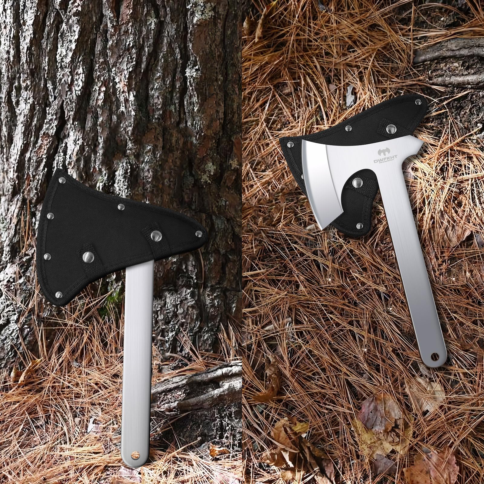 Throwing Axes & Knives 3-Pack Set With Whetstone – Perfect For Beginners, Full Tang Steel, Great Balance & Easy To Stick