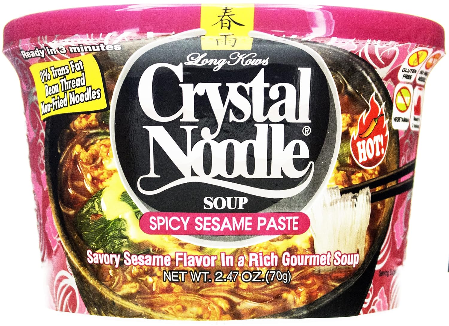 (Best before 2029/9) Crystal Noodles Soup Spicy Sesame Paste, 2.47 oz (Pack of 6)