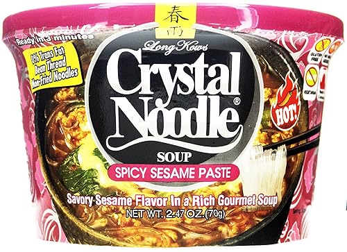 Crystal Noodles Sopa Pasta de sésamo picante, 2.47 oz (paquete de 6)