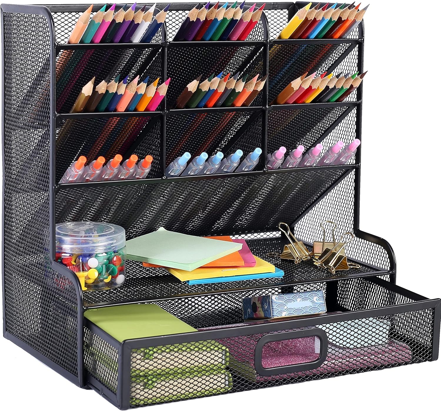 CELIHOX Mesh Desk Organizer,Muti-Function Pen Holder Desktop Organizer Storage for School Home Office Art Supplies : Office Products