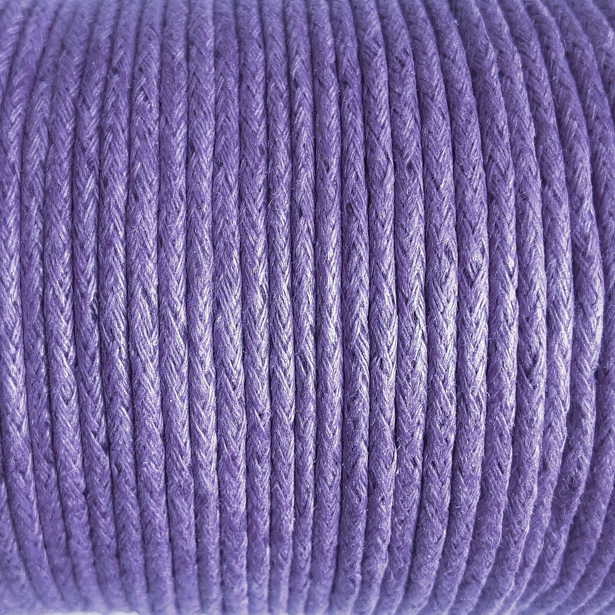 2mm Waxed Cotton Cord 20m Jewellery Craft Making Bracelet Necklace String (Lilac)