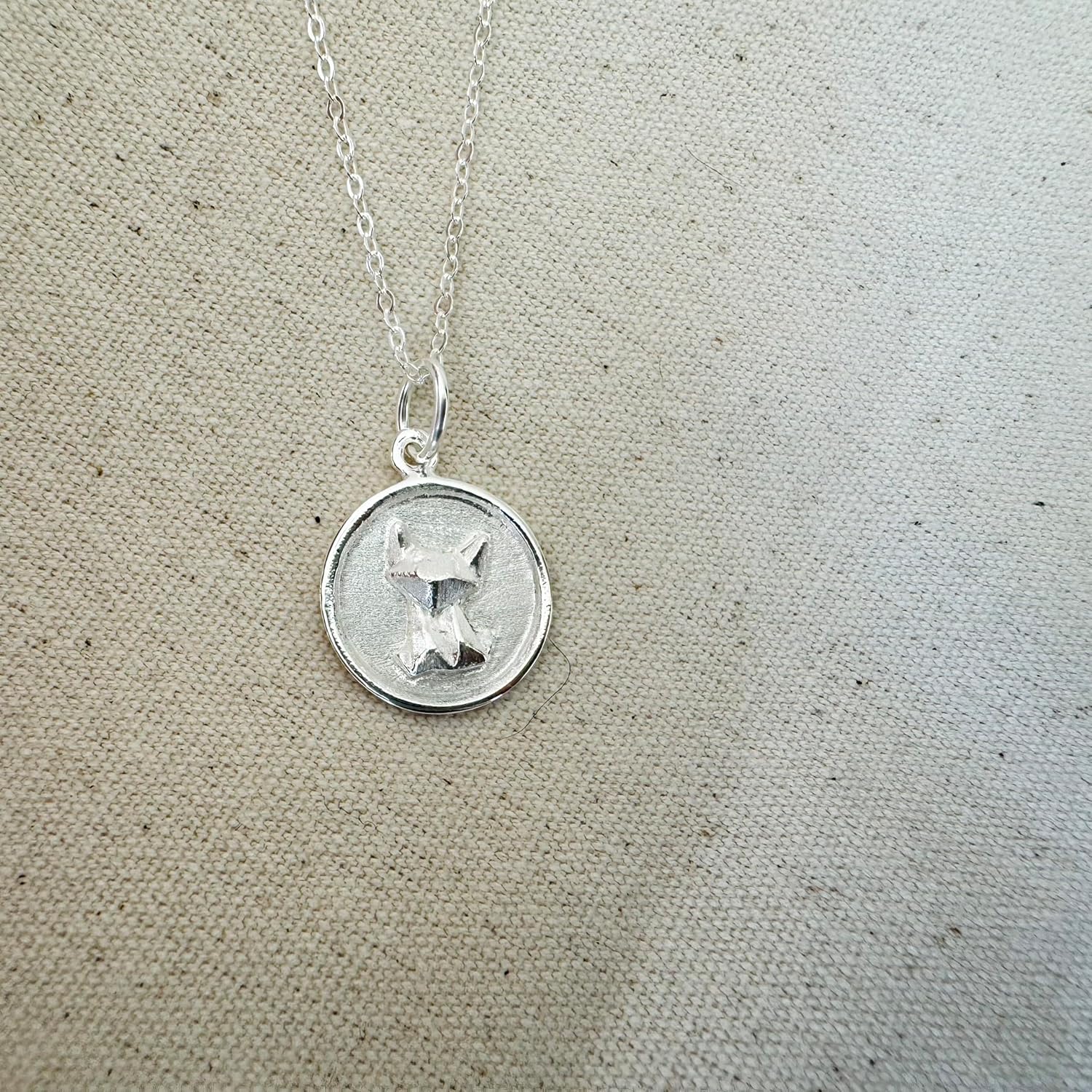 Origami Cat DISC Necklace in Sterling Silver 925 with 16 Inch Chain - Image 8