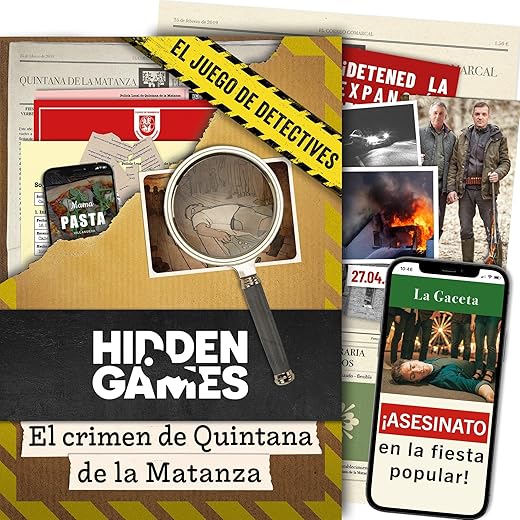Hidden Games Escena del Crimen - Caso 1 - EL Crimen DE Quintana DE LA Matanza - Español - Juego Realista de escenas del Crimen, emocionante Juego de Detectives, Juego Escape Room
