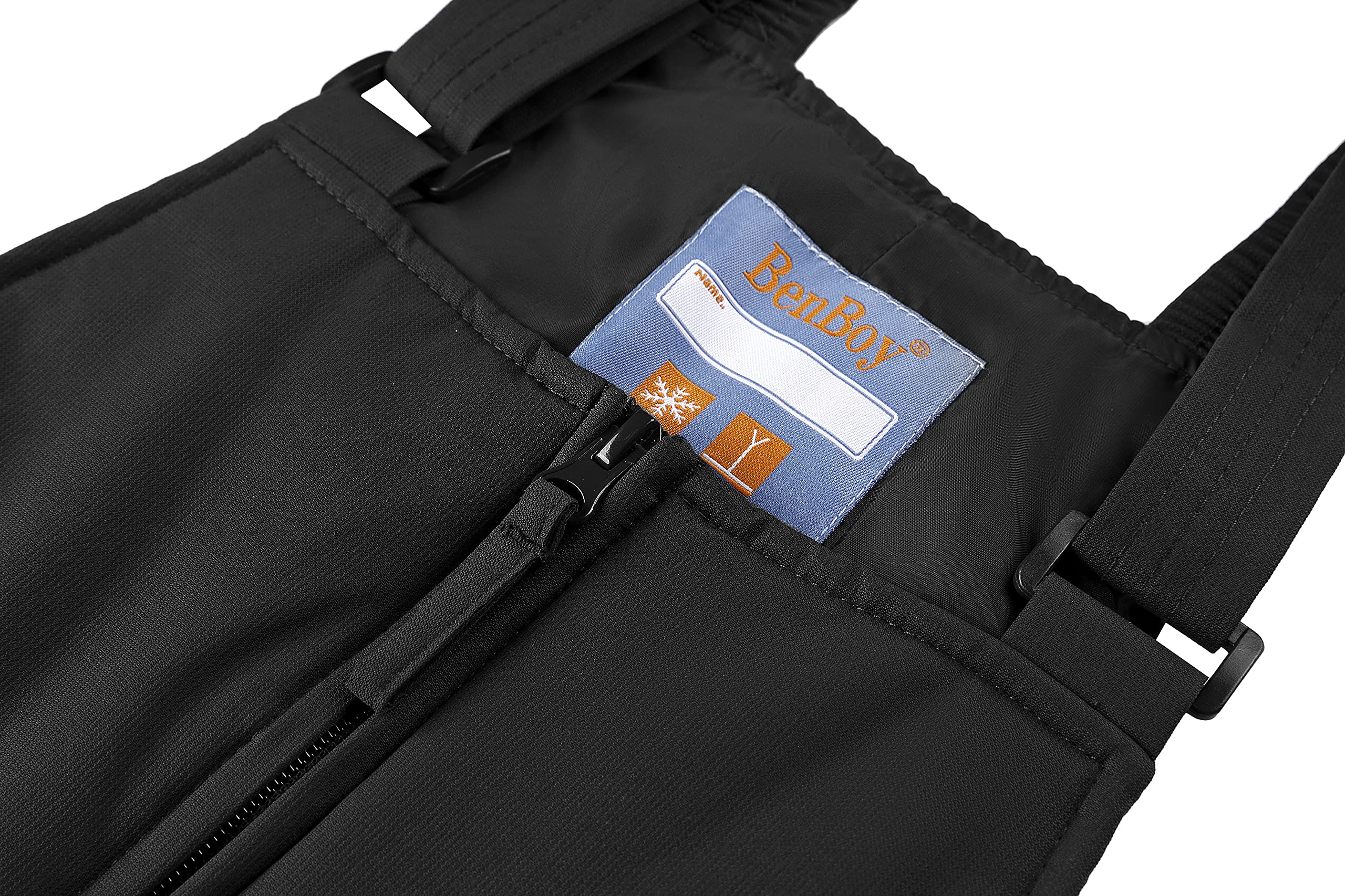 BenBoy Niño Pantalones de esquí para Softshell Impermeable Térmico Calidez Versátil Correas Ajustables Peto para Montaña Senderismo Nieve Escalada HXK7223-Black-176
