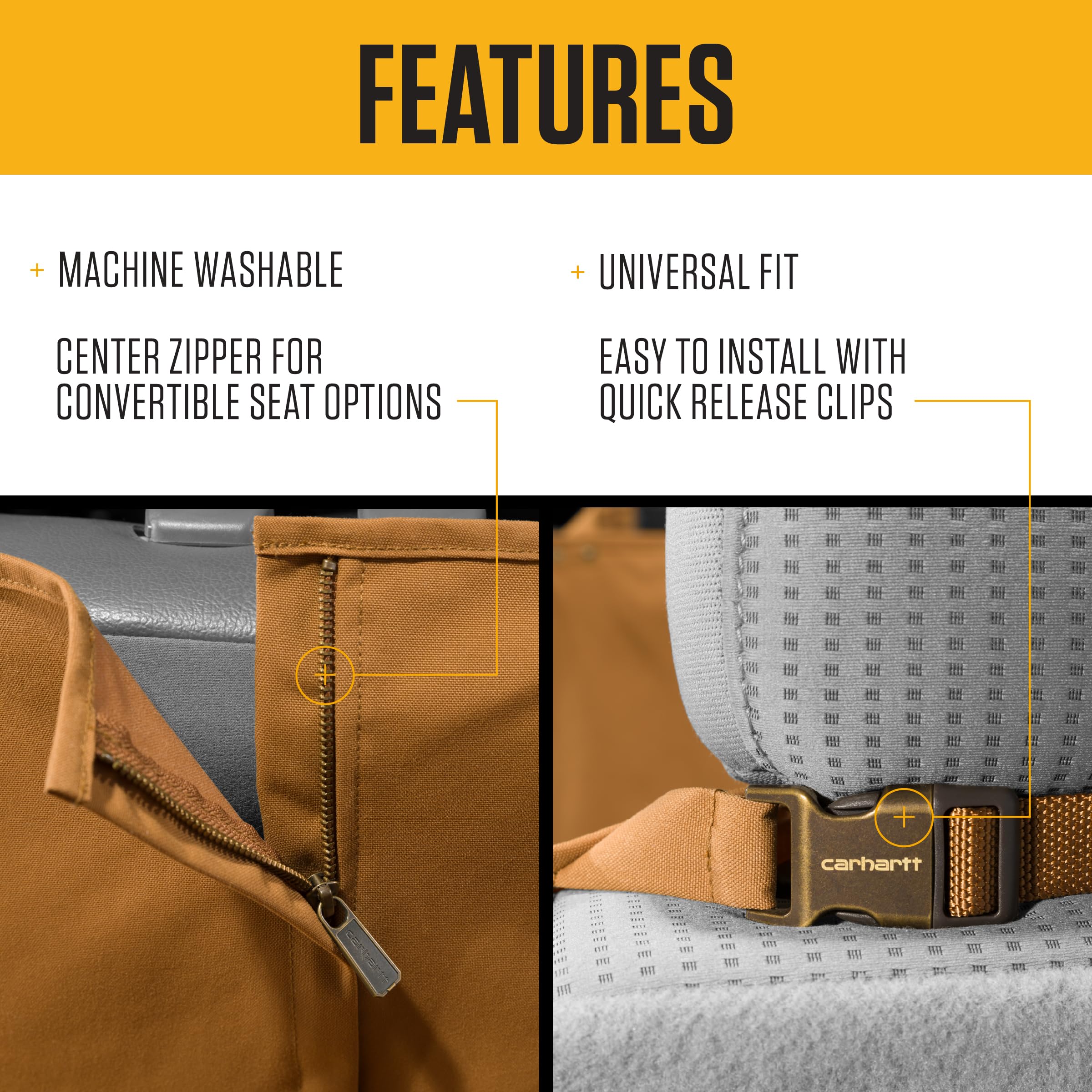 Carhartt Uniwersalny dopasowany nylonowy hamak dla zwierząt domowych, ochraniacz na tylne siedzenie dla psa, pokrowiec na tylne siedzenie psa