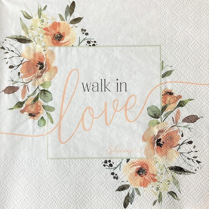 Pearls of Parchment Paper Scripture Napkins Blush Rose