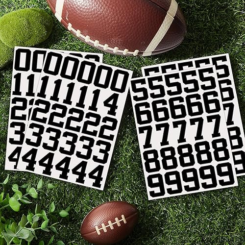 Miniatura 7 de Epakh 102 piezas de calcomanías de números para cascos deportivos de 1.25 pulgadas de vinilo, calcomanías adhesivas de números para cascos