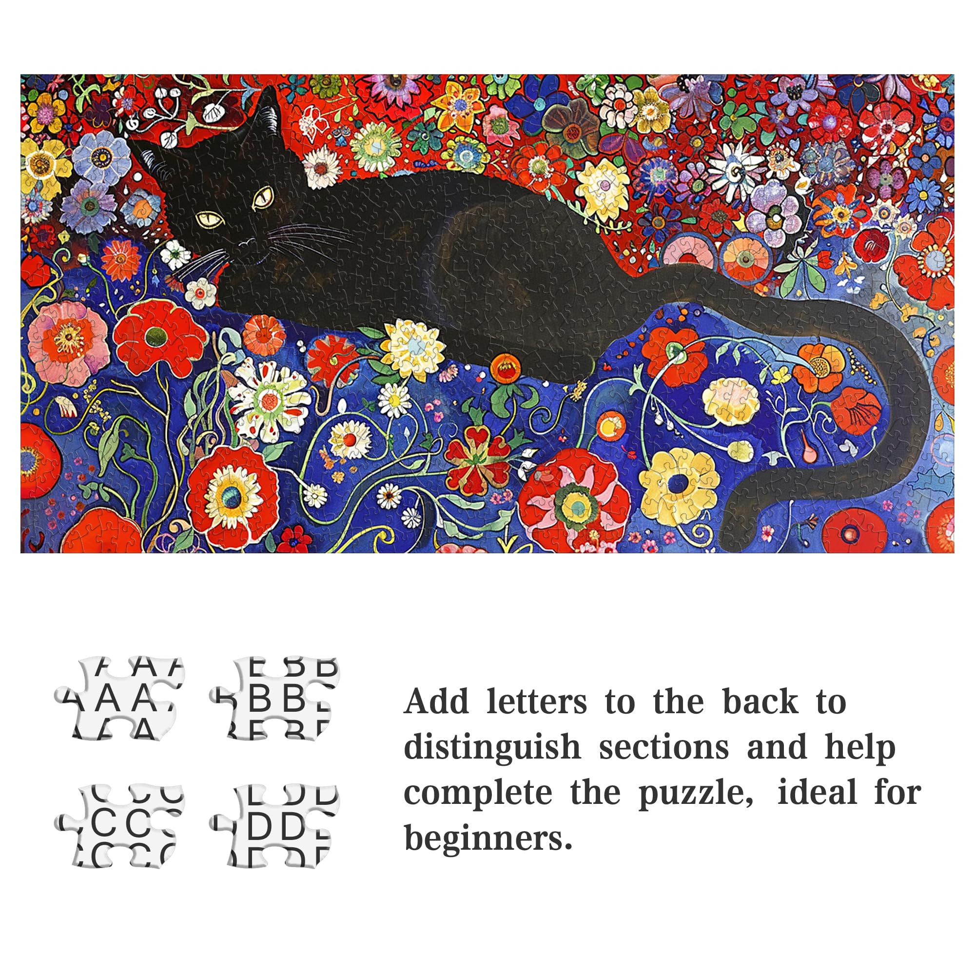 Ginfonr 1000 Piece Jigsaw Puzzles for Adults, LAZY CAT - Image 4