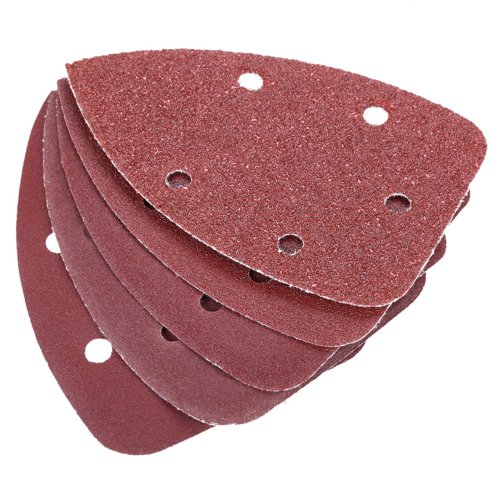Papel de lija de pulido de metales de madera 50PCS hojas de lija 140x90mm Triángulo de lija gancho bucle abrasivo Disco de lijado for madera pulido molino 40-240 sémola