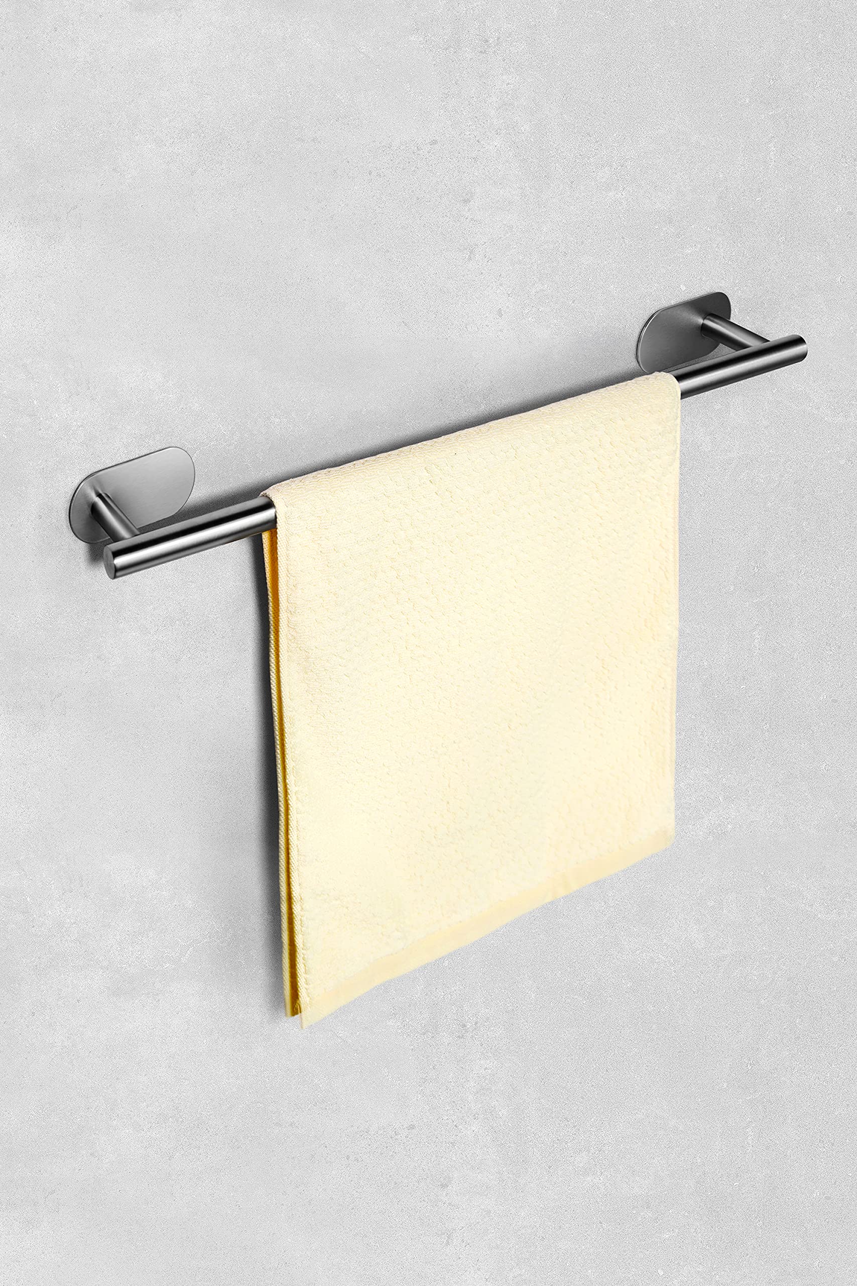 Toallero Sin Taladrar - Soporte para Gancho de Baño Toalla Anillo Pared para Pegar (Acero Inoxidable (Cepillado))