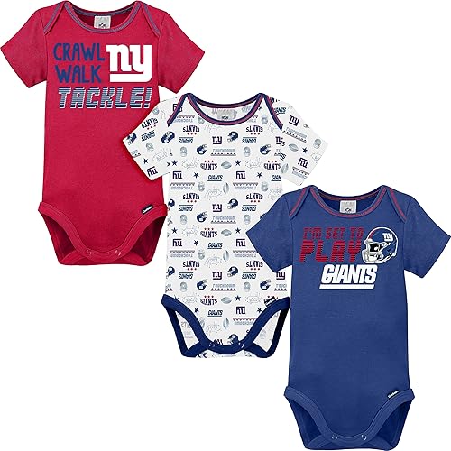 Miniatura 25 de Gerber - Mameluco unisex de manga corta para bebé, equipo de la NFL, paquete de 3