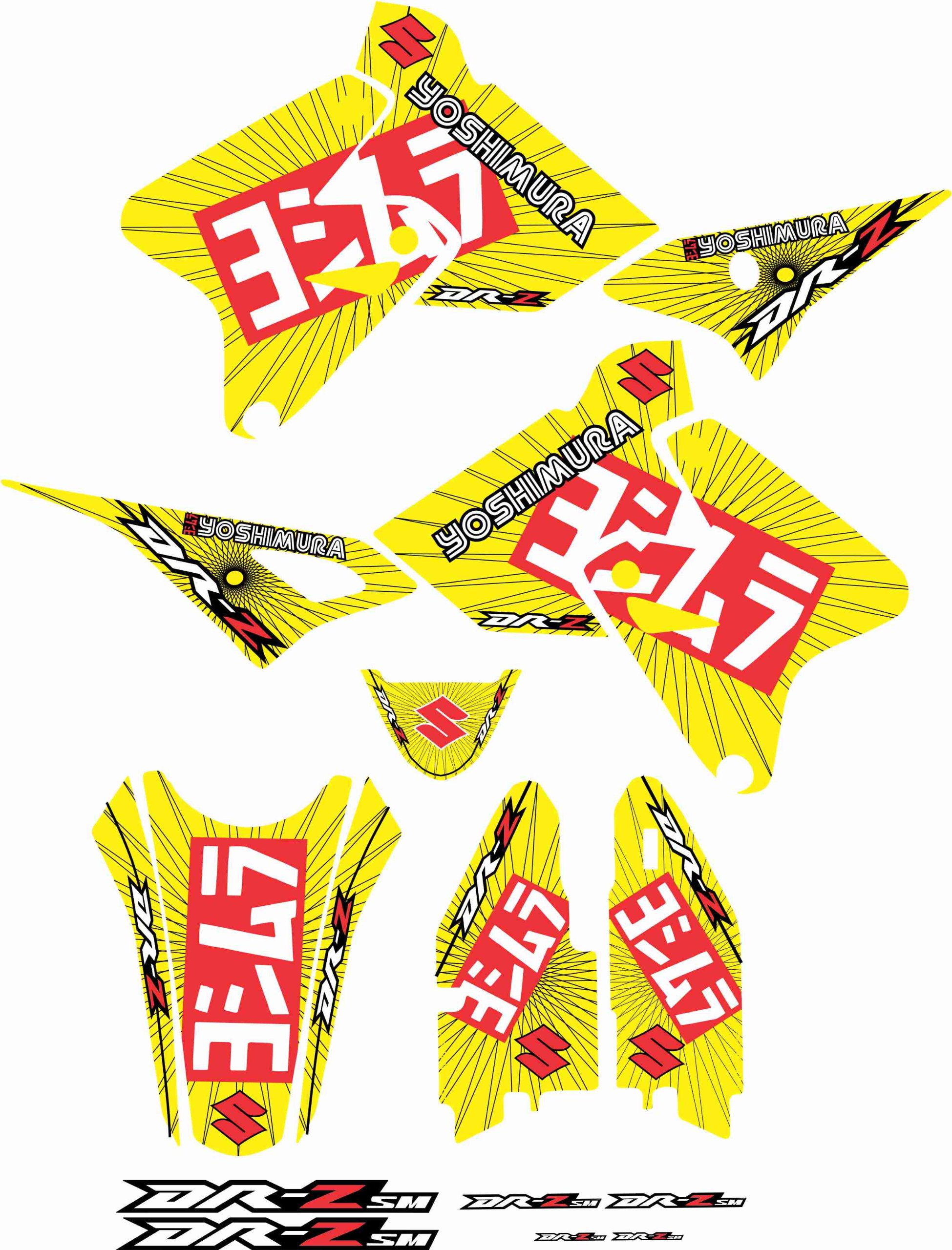 Amazon.com: Yellow/Red Graphics Kit Fits Suzuki Yoshi Drz400