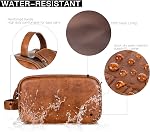 Elviros Sac de toilette pour hommes, PU Kit Dopp Travel en cuir (Brown, Small) ► Organisateur de grande capacité pour les articles de toilette, les articles essentiels de rasage et les accessoires de toilettage, gardant les objets de voyage soigneusement stockés.