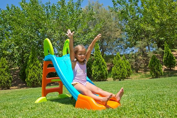 FEBER - Slide Plus Water Slide, with Hose Hole, Non-Slip Stairs, Resistance and Easy Assembly, for Children 2 to 7 Years, Famosa (FEL08000)