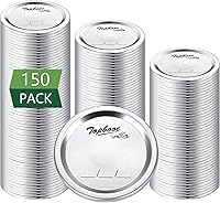 Vista 10 de Tapas de conservas para frascos Ball, Kerr - Tapas de metal tipo dividido para frascos Mason para conservas - Material de grado alimentario, 100%