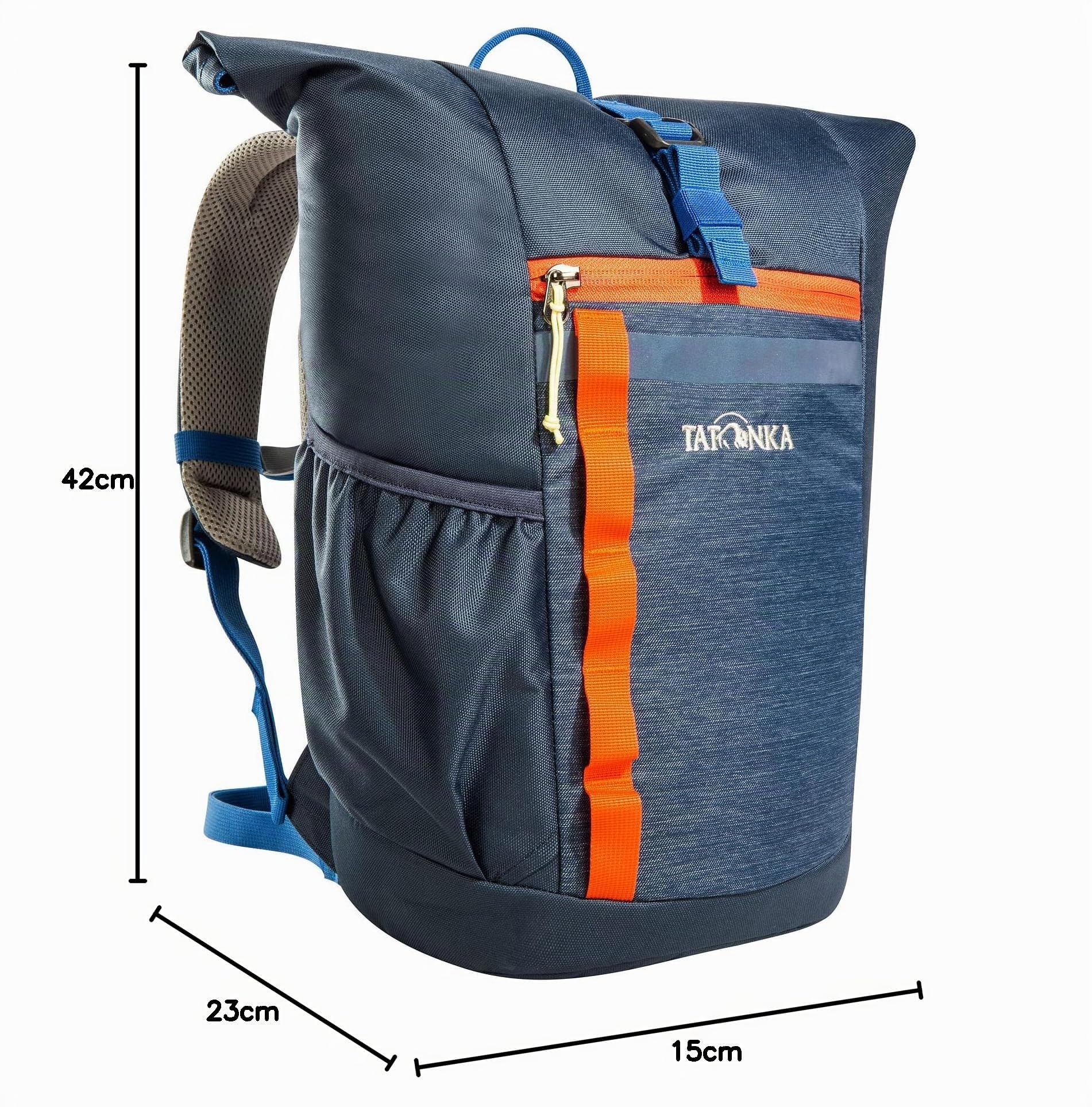 Tatonka Kinderrucksack Rolltop Pack JR 14L - Rucksack für Mädchen und Jungen im Grundschulalter - Inklusive Sitzkissen und Reflektoren für gute Sichtbarkeit