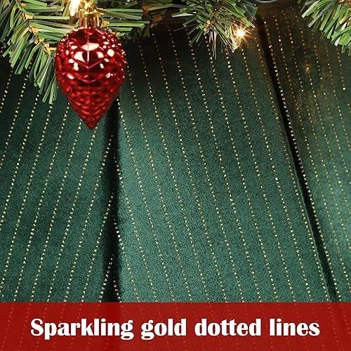 Miniatura 103 de Blissun Collar de árbol de Navidad, falda de árbol de Navidad con lentejuelas, anillo plegable para árbol de Navidad, cubierta de base