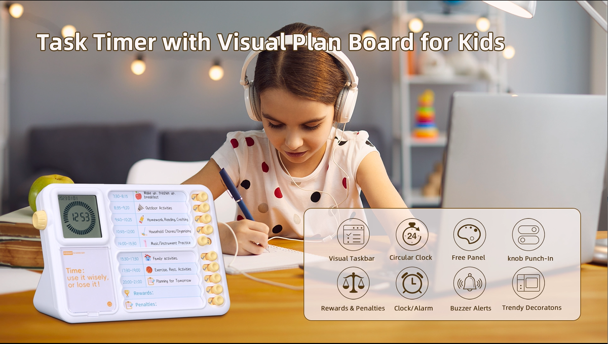 Visuele Timer Voor Kinderen Met To-Do List - ADHD Tool & Pomodoro Planner
