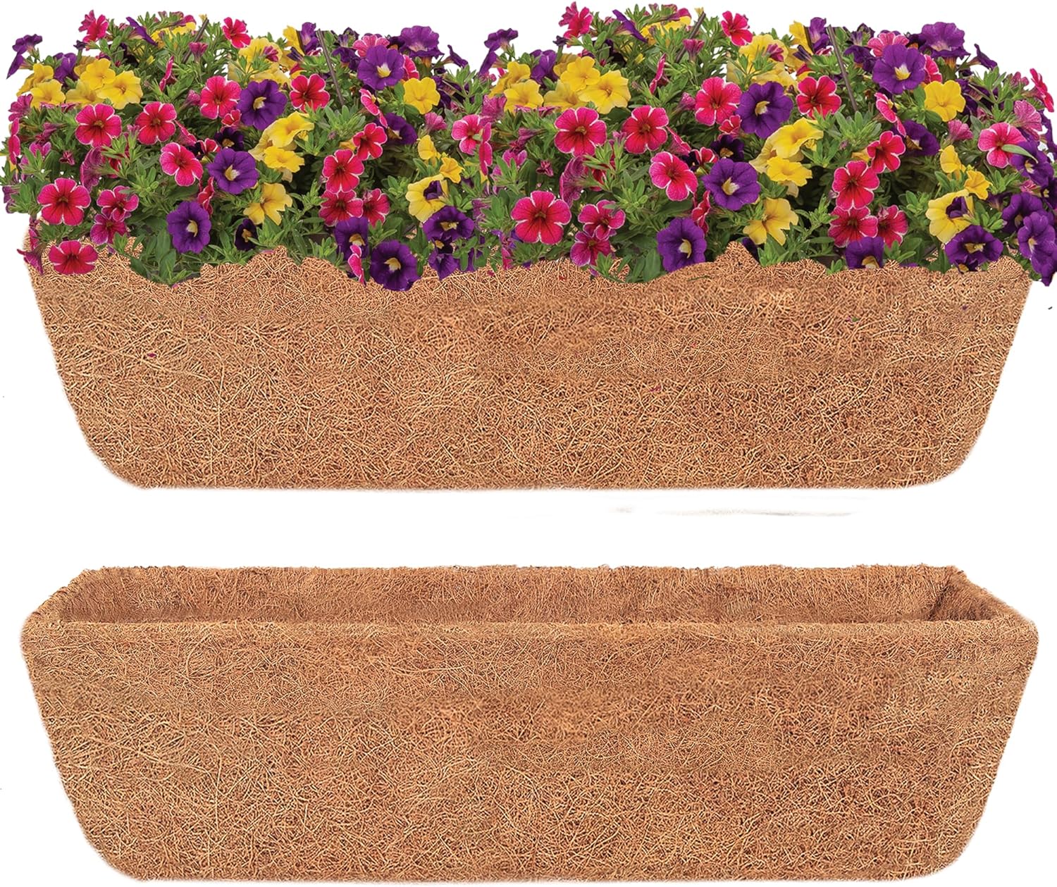 Y&M 2PCS 36''Horse Through Coco Liners for 36inch Window Box Planters,Pre-Formed Replacement Coco Liner for Window Basket (Ship from US Within 48hrs)