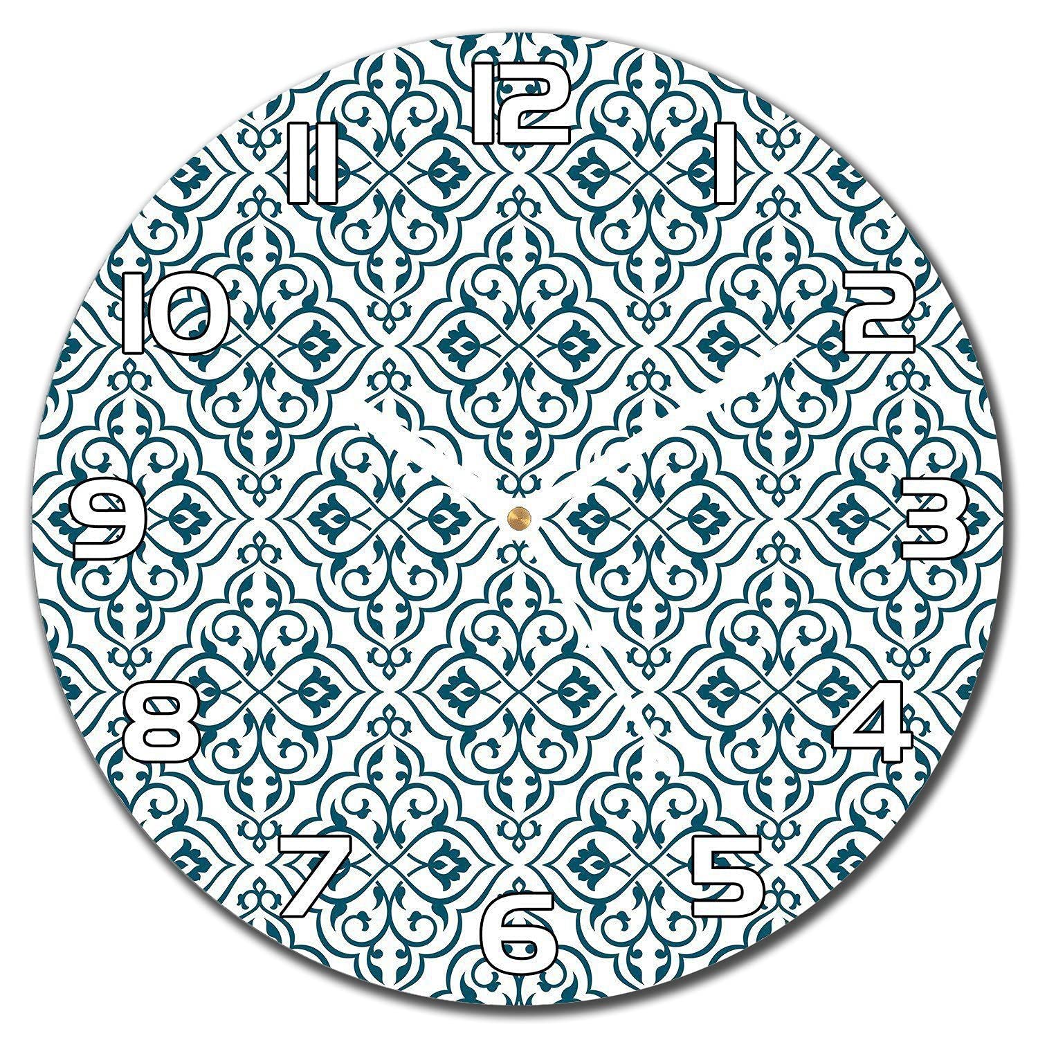 Horloge en verre Coloray 30 cm avec aiguilles blanches pour cuisine et salon moderne