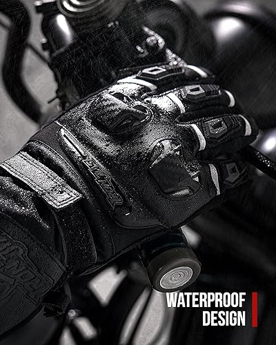 Miniatura 7 de Grapelet Guantes de invierno para motocicleta, impermeables, resistentes al viento, para preservar el calor, guantes protectores para hombres y