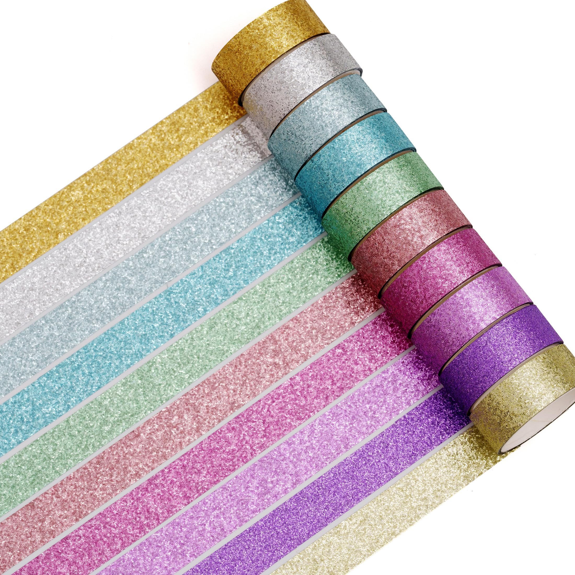10 rouleaux Briller Washi Tape Set Étincelant Ruban Adhésif Papier