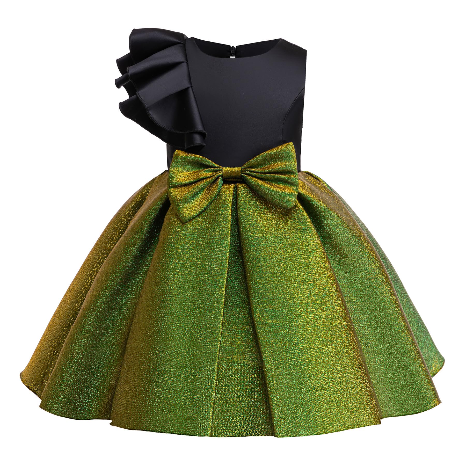 Niñas Vestidos Chaleco de Tela Brillante Vestido de Princesa Vestido de Niños Vestidos de Rendimiento para Niñas