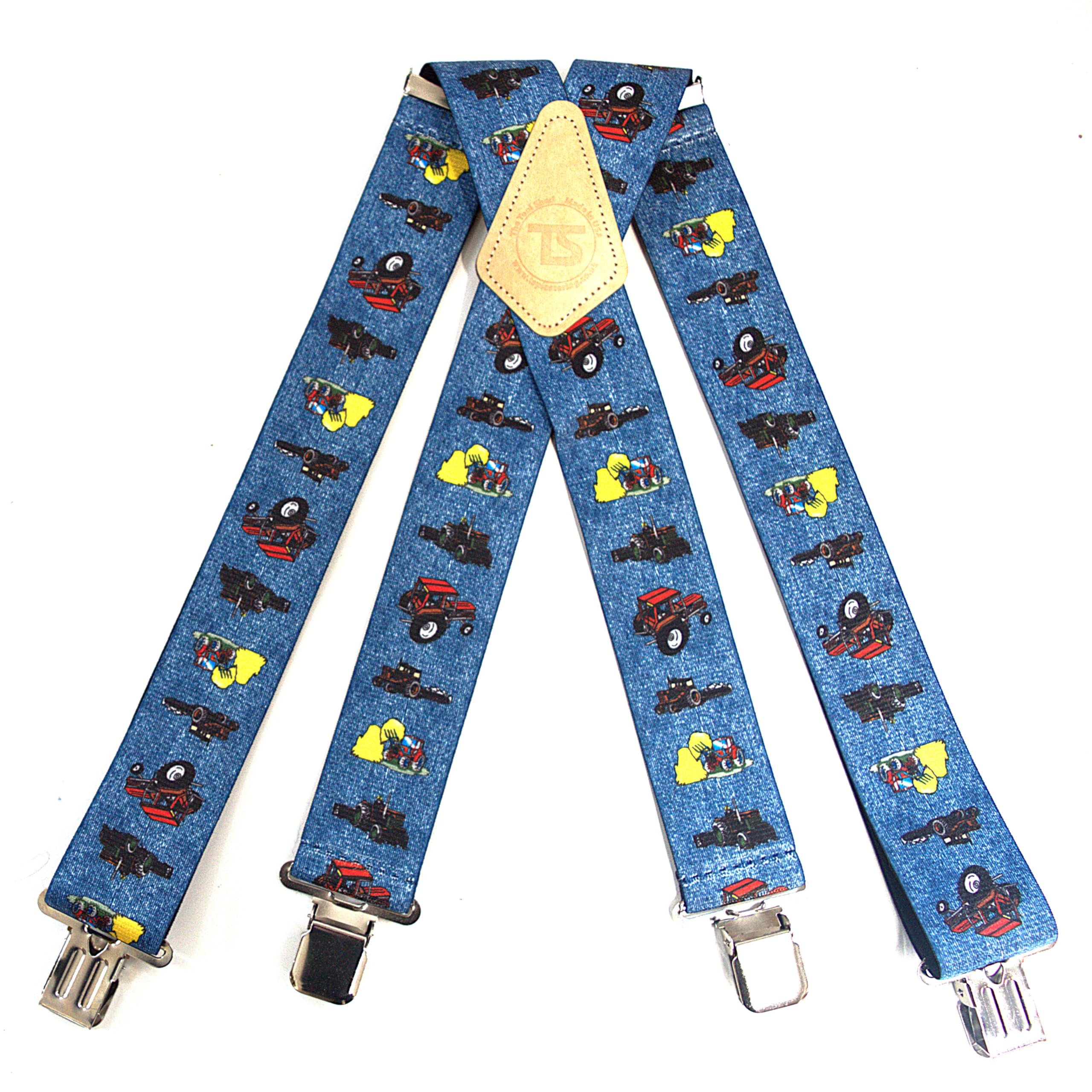 Brimarc Men's Tractor Denim Work Trouser Braces 2" Wide Heavy Duty 75 Assorted Patterns (Tractor Denim)