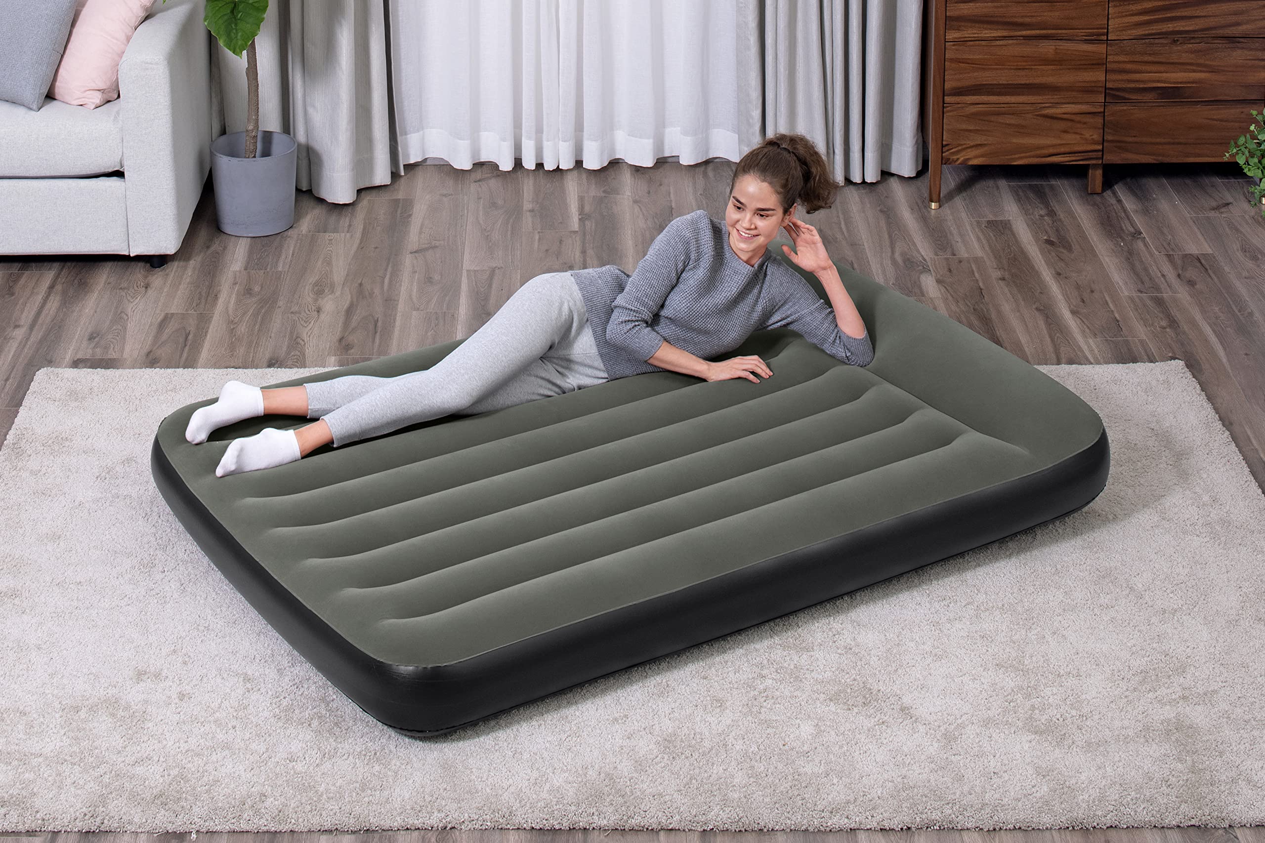 BESTWAY Cama Hinchable Doble Tritech 191x137x30 cm Negro