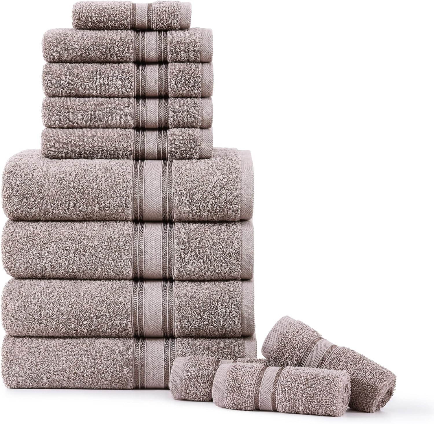 LANE LINEN Luxury Bath Towels Set – 12 Piece, 100% Cotton, Zero Twist, Super Soft & Extra Absorbent, Includes 4 Bath Towels, 4 Hand Towels, 4 Washcloths – Platinum LANE LINEN Luxury Bath Towels Set – 12 Piece, 100% Cotton, Zero Twist, Super Soft & Extra Absorbent, Includes 4 Bath Towels, 4 Hand Towels, 4 Washcloths – Platinum
