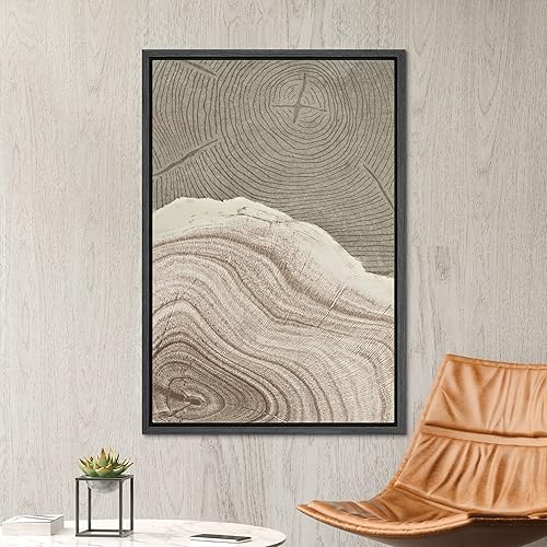 Miniatura 2 de SIGNWIN Lienzo enmarcado para pared, diseño de bosque de roble y árbol, collage, ilustraciones geométricas abstractas, minimalismo, decorativo,