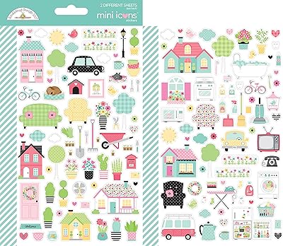 Dooblebug Mini Cardstock Stickers 2/Pkg-My Happy Place Icons -ST7361
