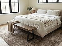 Vista 9 de Banco rústico de madera de granero recuperada, madera maciza con base de metal, estilo moderno de granja, parte superior de 2 pulgadas de grosor