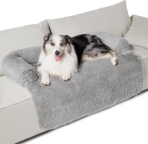 Lesure - Sofá cama calmante para perros, sofá cama impermeable para perros, protector de muebles con relleno de espuma viscoelástica y mango