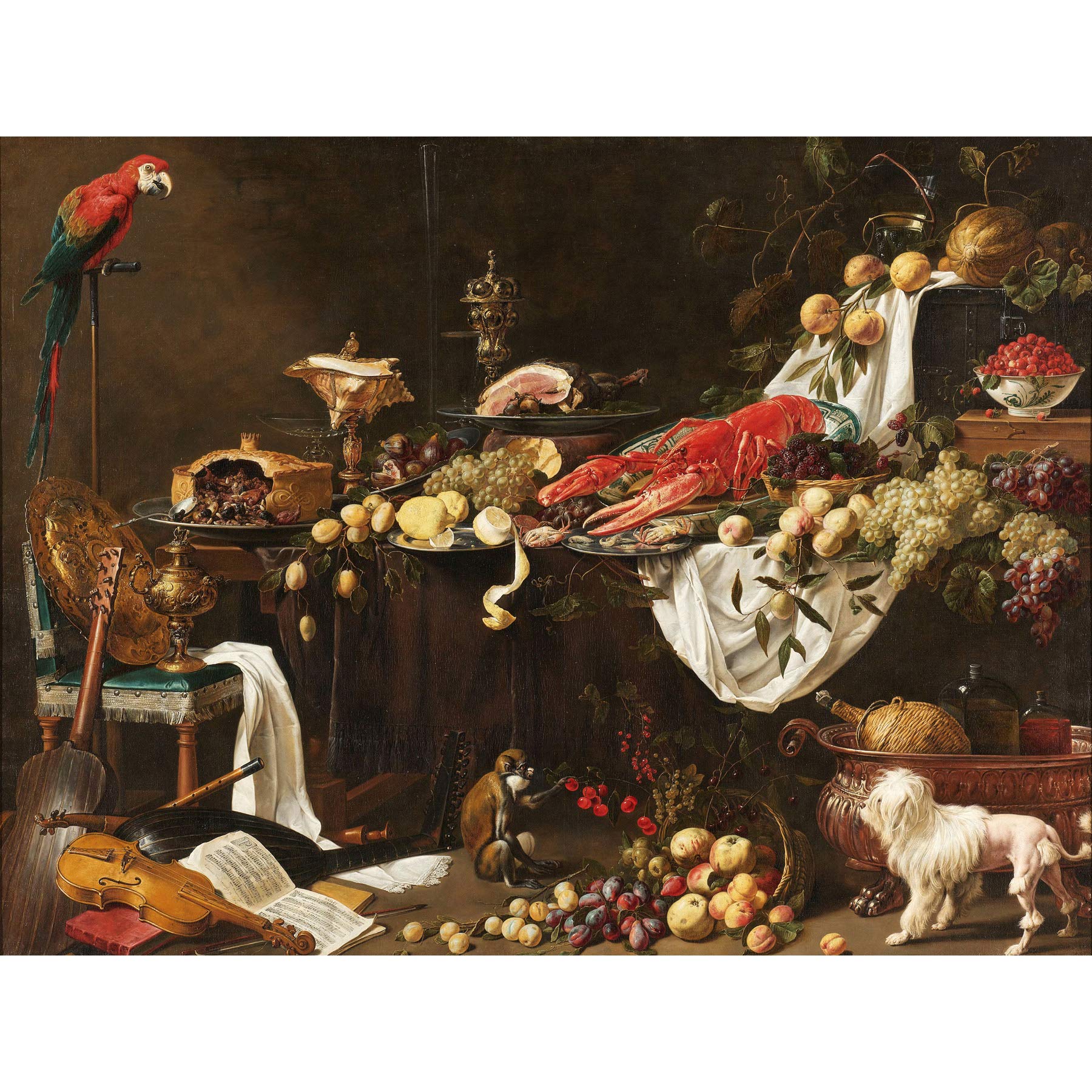 Artery8 Van Utrecht Banquet Still Life Premium Wall Art Canvas Print 18X24 Inch