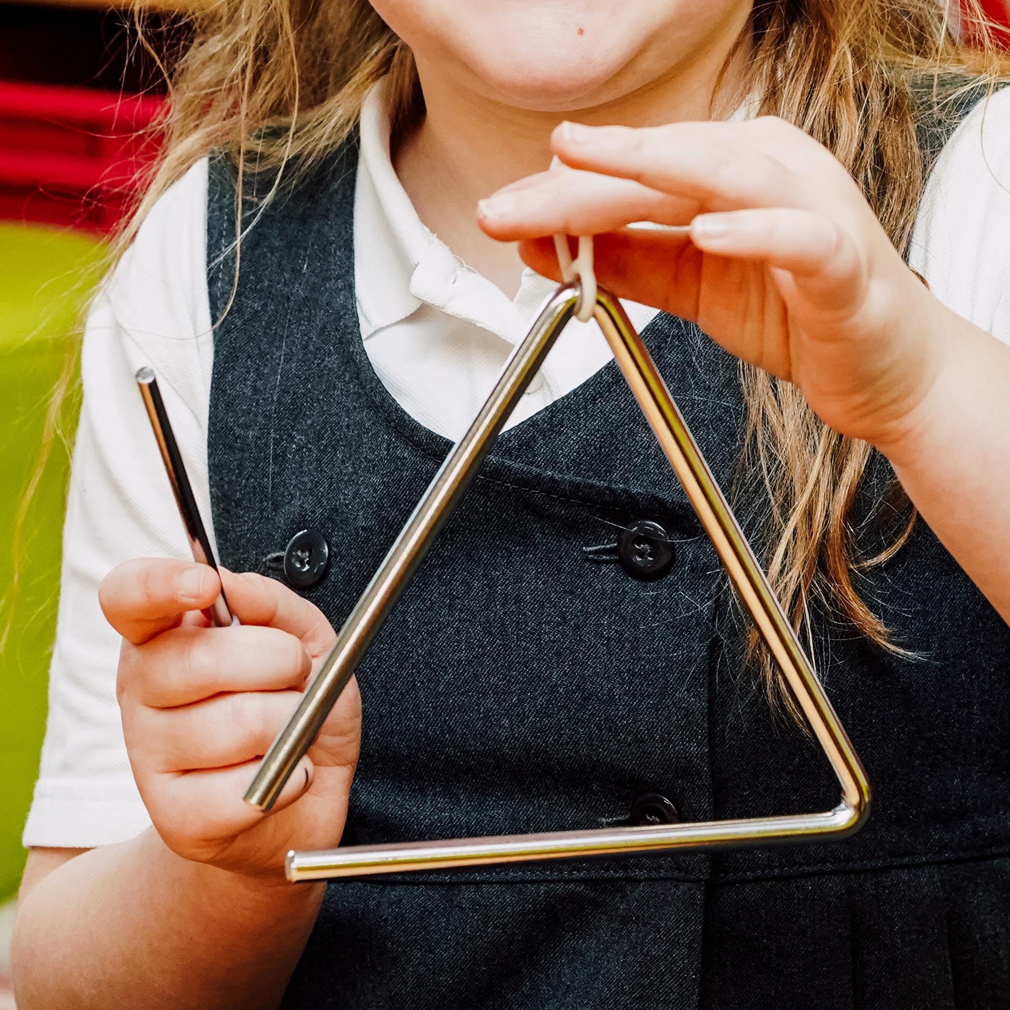 Set 3 Triangoli Musicali In Acciaio Con Bacchetta - 5 Pollici Per Bambini E Scuola - Foto 5