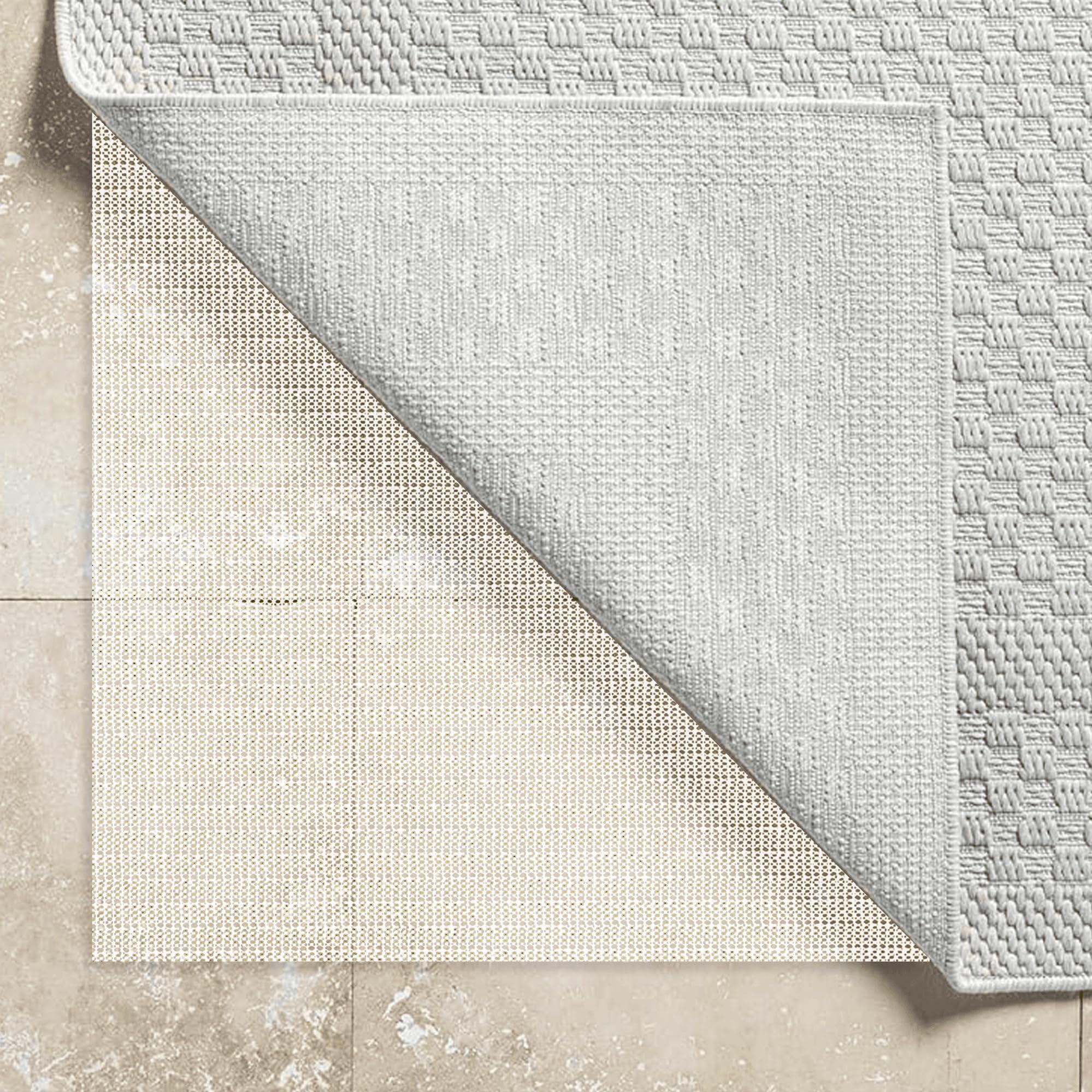 rutschfeste Teppichunterlage 150 x 155 cm um EIN Verrutschen des Teppichs zu Verhindern Zuschneidbare Antiruschmatte Mehrzweck für Teppich Schubladen Auto Regale Tablett, cremefarben
