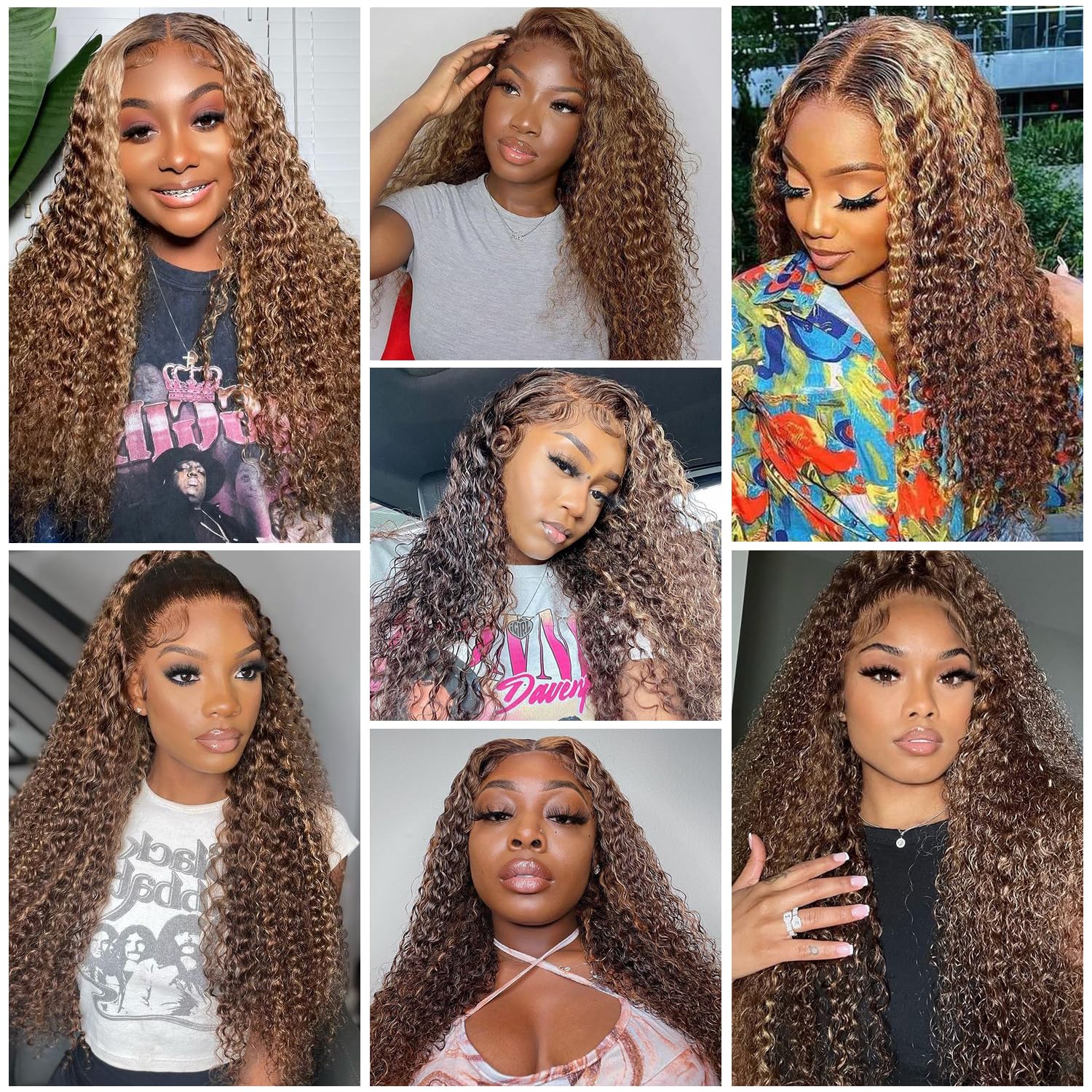 Amazon.com : 13x6 Ombre Deep Wave Lace Front Wigs Human Hair Honey