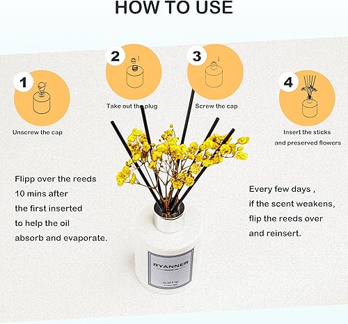 Miniatura 3 de Juego de difusor de varillas de 5.1 onzas, difusor de aroma de sal marina y salvia con palillos, difusor de varillas de fragancia para el hogar con