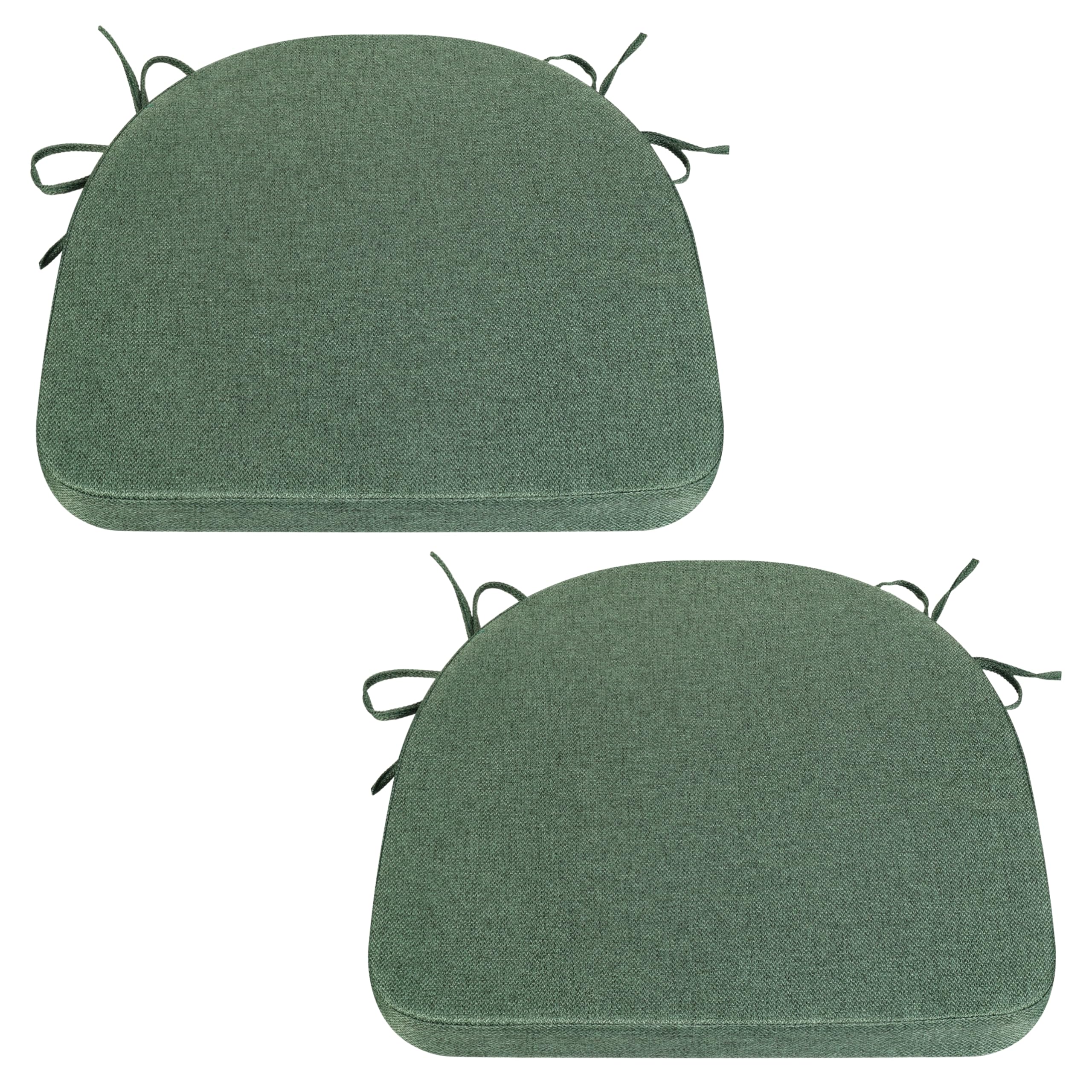 Comfortable Chair Cushions - 44x43x5cm Thick Foam Padding with Removable Cover and Secure Ties - Durable Seat Pad for Indoor/Outdoor Home, Patio, Garden - Portuguese Premium Fabric (Forest, Pack of 2)
