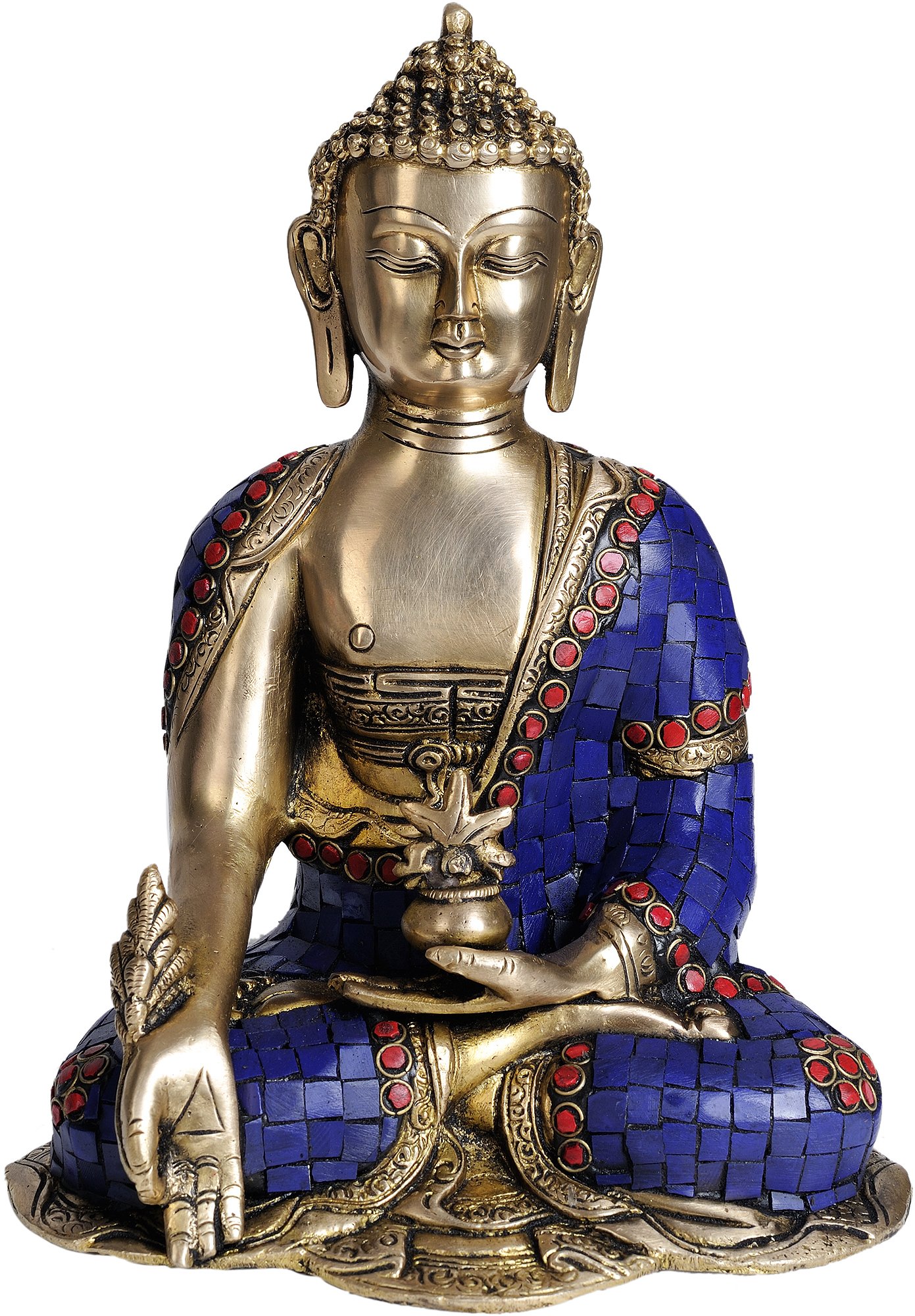 Bouddha de guérison laiton contre le stress pour intérieur serein