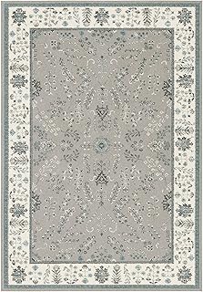 ASPECT Orientalischer Persischer Teppich Herat mit Blumenmuster, Polypropylen, Grau/Creme, 170 x 120 x 0.4 cm